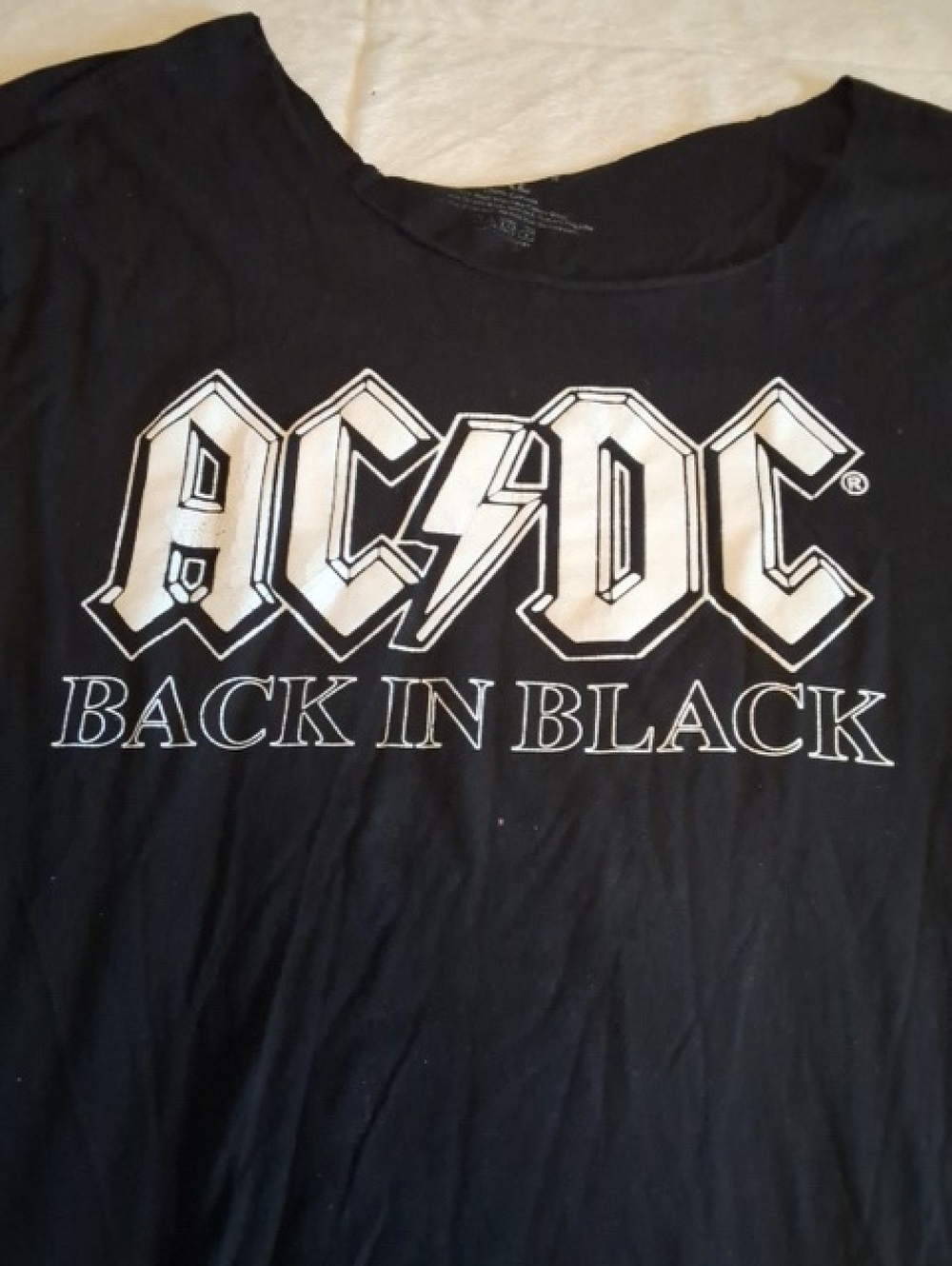 AC/DC Black Tee with White Logo